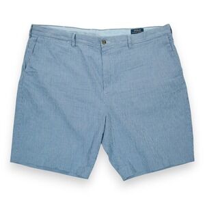 Polo Ralph Lauren Seersucker Shorts Men 42 Blue Gingham plaid Stretch Classic
